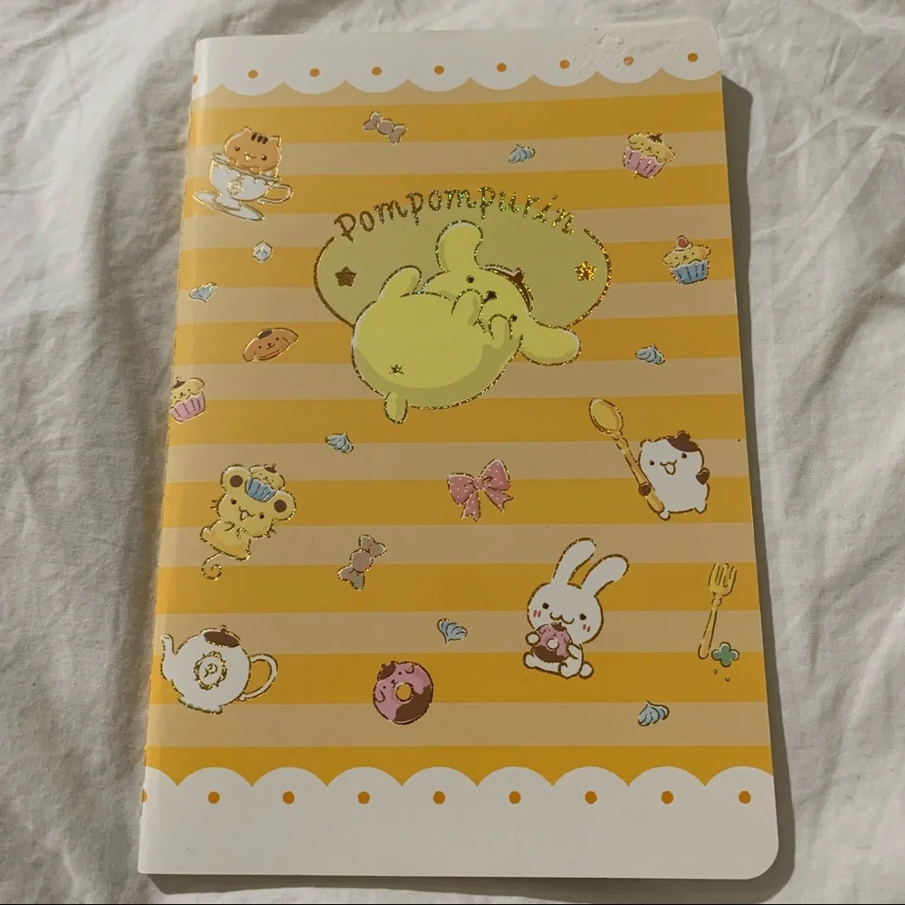 Pompompurin Yellow Medium-Sized Paperback Notebook with Free Sticker Sheet